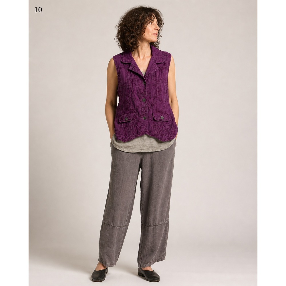 Christopher Banks Western Santa Fe Vest Top Womens Medium‎ Purple Cotton Pockets